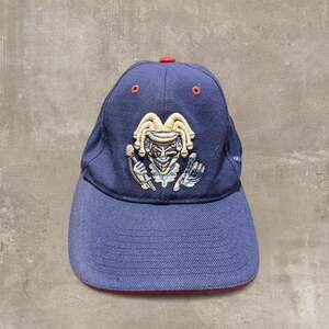 Vintage Style Jester Mascot Snapback Hat, Blue Embroidered Graphic Y2K Cap